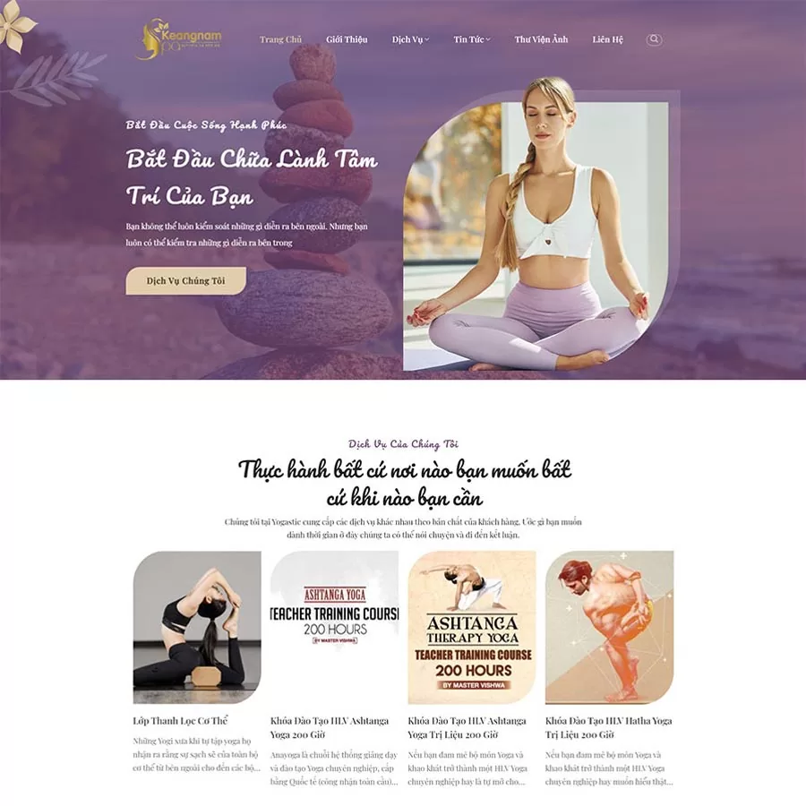 Theme WordPress trung tâm dạy Yoga